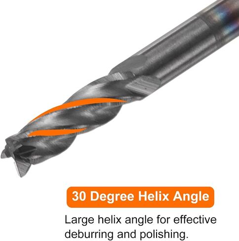 HARFINGTON 5pcs Carbide Square Nose End Mill Bit 3/32" Cut Dia 4 Flutes TiAlN Coated Milling Cutter for Hardened Steel Metal (3/32" Shank 9/32" Cut Length 1-1/2" Long 30 Degree Helix) in Saudi Arabia