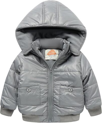 Mud Kingdom Little Boys Hooded Coat Warm Winter Outerwear Full Zipper in Saudi Arabia