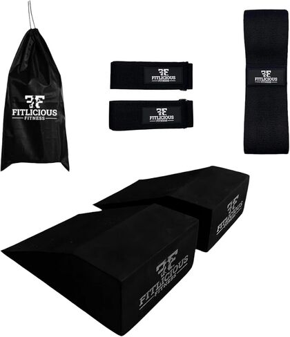 Squat Wedge Block 6PCS Non-Slip Squat Ramp for Heel Elevated Squats Calf Raises Pilates Stretching Yoga and Toe or Heel Elevated Romanian Deadlifts for Improved Fitness Strength Performance in Saudi Arabia