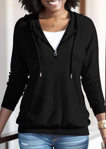 بلوفر نسائي بغطاء للرأس من Nimsruc، بأكمام طويلة، وبلوزات كاجوال كبيرة الحجم in Kuwait