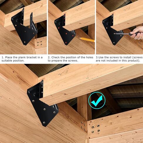 Black Hurricane Tie for Roof Truss Timber Connection Fits 2x4, 2x6 Truss to Rafter Connectors for Hurricane Truss Hangers,Rafter Brackets,Joist Hanger,Hurricane Clips (30PCS) in Kuwait