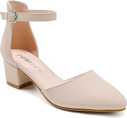 Girls Sandals Closed Toe High Heels Formal Dress Shoes Ankle Strap Pointed Toe Heeled for Little Big Kids in Wedding Party Comfortable Thick Heels Block Chunky Pump Shoes in Kuwait