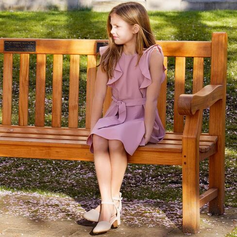 Girls Sandals Closed Toe High Heels Formal Dress Shoes Ankle Strap Pointed Toe Heeled for Little Big Kids in Wedding Party Comfortable Thick Heels Block Chunky Pump Shoes in Kuwait