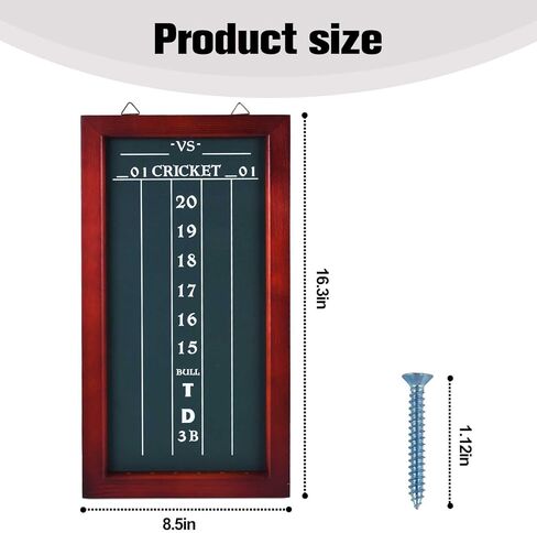 Dart Scoreboard, Chalk Dart Scoreboard for Dart Board Cricket & 01 Dart Games, Dart Board Scoreboard for Dart Scores (Excluding Chalk and Chalk) in Kuwait