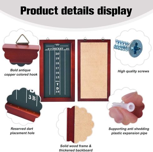 Dart Scoreboard, Chalk Dart Scoreboard for Dart Board Cricket & 01 Dart Games, Dart Board Scoreboard for Dart Scores (Excluding Chalk and Chalk) in Kuwait