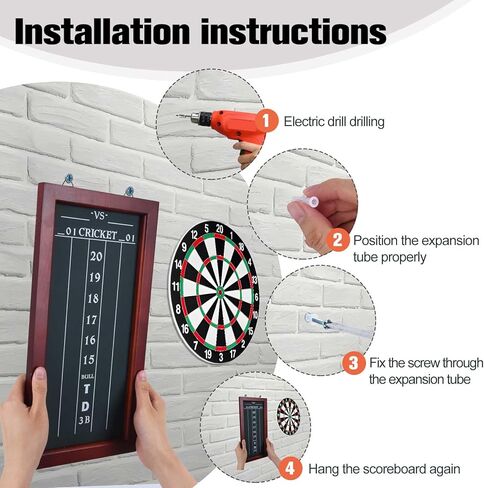 Dart Scoreboard, Chalk Dart Scoreboard for Dart Board Cricket & 01 Dart Games, Dart Board Scoreboard for Dart Scores (Excluding Chalk and Chalk) in Kuwait
