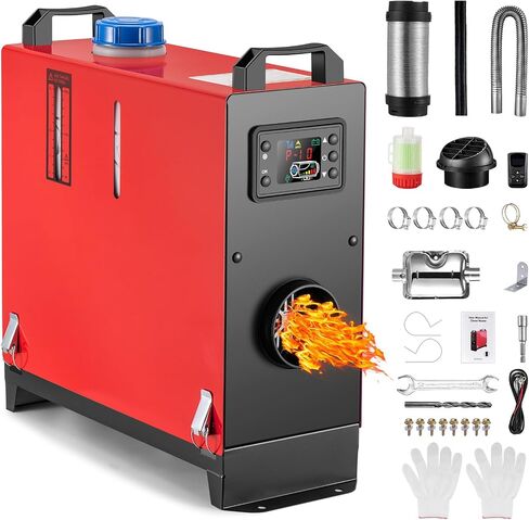 ChuBu Diesel Heater All in One 5KW/8KW 12V-24V Portable Diesel Air Heater with Muffler, Remote Control, LCD Monitor, 4.5L Tank, Fast Heating Defrost Defog for Campers, Truck, RV, Boat, Garage in Saudi Arabia