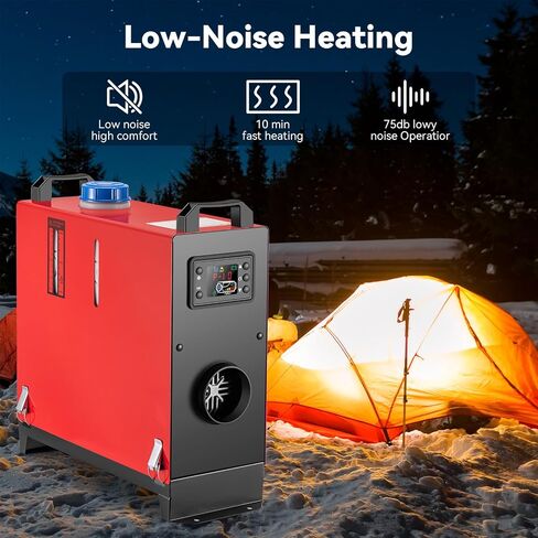 ChuBu Diesel Heater All in One 5KW/8KW 12V-24V Portable Diesel Air Heater with Muffler, Remote Control, LCD Monitor, 4.5L Tank, Fast Heating Defrost Defog for Campers, Truck, RV, Boat, Garage in Saudi Arabia