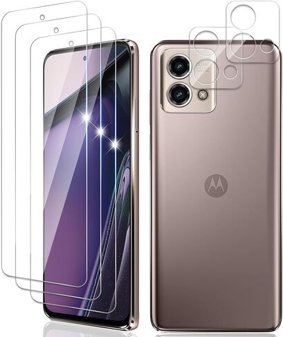 3 Pack Tempered Glass Screen Protector for Motorola Moto g stylus 5g 2024 + 3 Pack Camera Lens Protecto, Anti-Fingerprint, 9H Hardness, ScratchResistant, Easy to install, Case Friendly in Saudi Arabia