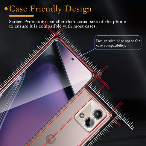 3 Pack Tempered Glass Screen Protector for Motorola Moto g stylus 5g 2024 + 3 Pack Camera Lens Protecto, Anti-Fingerprint, 9H Hardness, ScratchResistant, Easy to install, Case Friendly in Saudi Arabia