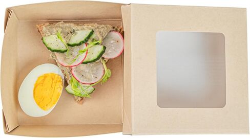 Restaurantware-Sustain 34 Ounce Sturdy Paper Take Out Boxes,200 Disposable Take Out Food Containers - With PLA lining,Paper Lid With Clear PLA Window,Bamboo Paper Containers,Compostable,Greaseproof in Saudi Arabia