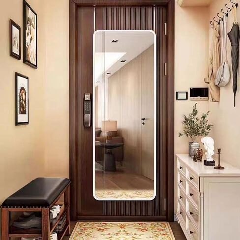Over The Door Mirror Hanger, Adjustable Door Mirror Hanger Over The Door Mirror Hooks Perfect Height & Fit, 1Pair White Mirror Brackets Set Door Depth Door Mirror Hook 4-Level ( Not Included Mirror) in Saudi Arabia