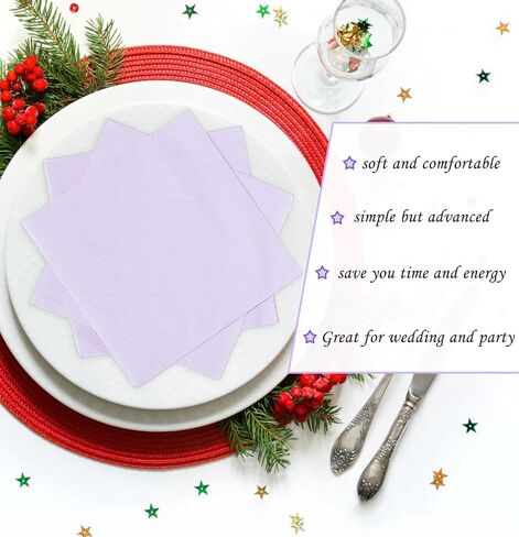 100 pcs 2-Ply Light Blue Napkins Folded 5 x 5 inch Disposable Cocktail Napkins Paper Napkins for Dinner Wedding Party Baby Blue Beverage Napkins in Saudi Arabia
