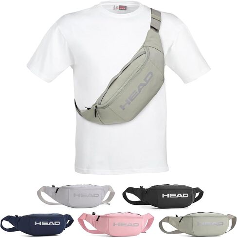 HEAD Waterproof Fanny Pack for Women & Men, Crossbody Chest Bag Sling Belt Bag for Travel/Workout, Sport Gym Waist Bags for Running/Cycling/Hiking/Jogging (Green) in Saudi Arabia