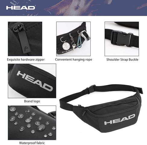 HEAD Waterproof Fanny Pack for Women & Men, Crossbody Chest Bag Sling Belt Bag for Travel/Workout, Sport Gym Waist Bags for Running/Cycling/Hiking/Jogging (Green) in Saudi Arabia