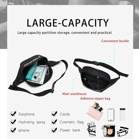 HEAD Waterproof Fanny Pack for Women & Men, Crossbody Chest Bag Sling Belt Bag for Travel/Workout, Sport Gym Waist Bags for Running/Cycling/Hiking/Jogging (Green) in Saudi Arabia