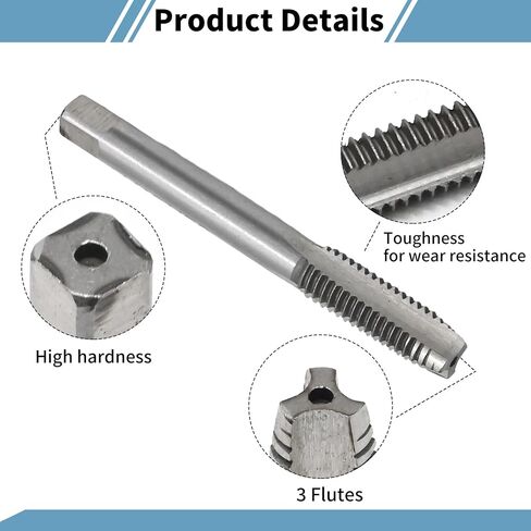 VIKKSAER M10 x 1.5mm Metric Machine Thread Tap 2PCs, H2 High Speed Steel Straight Flutes Screw, Tapping Threading Machinist Repair DIY Tools in Saudi Arabia