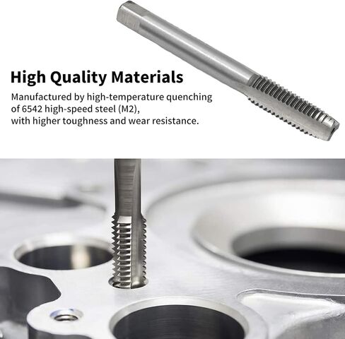 VIKKSAER M10 x 1.5mm Metric Machine Thread Tap 2PCs, H2 High Speed Steel Straight Flutes Screw, Tapping Threading Machinist Repair DIY Tools in Saudi Arabia