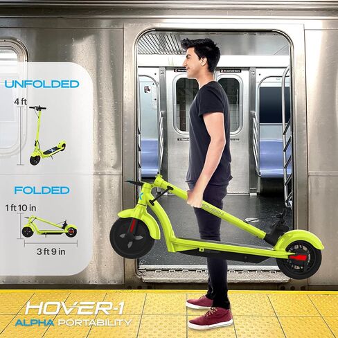 Hover-1 Alpha Foldable Electric Scooter with 450W Brushless Motor, 18 mph Max Speed, 10" Air-Filled Tires and 12 Mile Range in Saudi Arabia