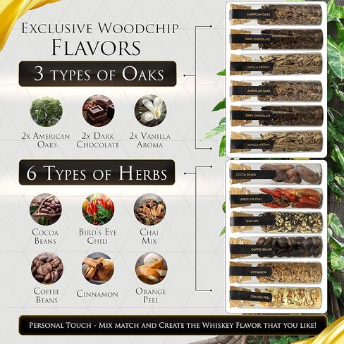Whiskey Gifts for Men - Whiskey Making Kit - Whiskey Infusion Kit Gift Sets Men with Bottles, Wood Chips, Botanicals, Whiskey Stones - Whiskey Set Gifts for Men - Bourbon Kit Mens Gift Set in Saudi Arabia