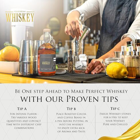Whiskey Gifts for Men - Whiskey Making Kit - Whiskey Infusion Kit Gift Sets Men with Bottles, Wood Chips, Botanicals, Whiskey Stones - Whiskey Set Gifts for Men - Bourbon Kit Mens Gift Set in Saudi Arabia