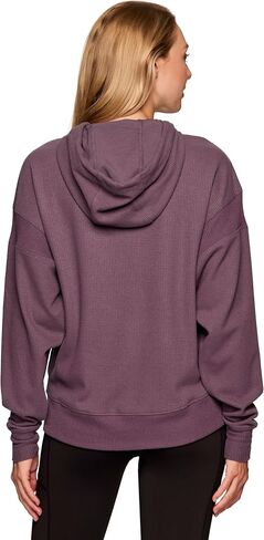 RBX Women's Waffle Knit Hoodie in Regular and Plus Sizes, Midweight Long Sleeve Thermal Relaxed Fit Sweatshirt with Pockets in Saudi Arabia