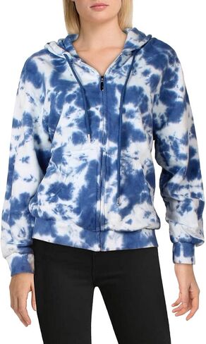 Womens Cotton Tie-Dye Hoodie Blue M in Saudi Arabia