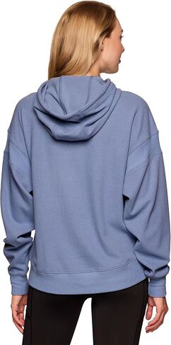 RBX Women's Waffle Knit Hoodie in Regular and Plus Sizes, Midweight Long Sleeve Thermal Relaxed Fit Sweatshirt with Pockets in Kuwait