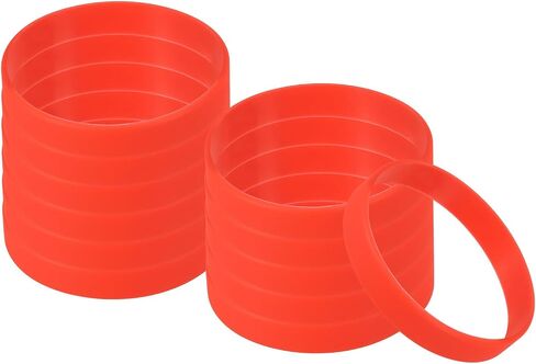 PATIKIL Silicone Bracelets, 12 Pack Rubber Elastic Colored Blank Wristbands Stretch Sports Bands for Adults Teen Sports Team Games, Red in Saudi Arabia