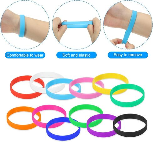 PATIKIL Silicone Bracelets, 12 Pack Rubber Elastic Colored Blank Wristbands Stretch Sports Bands for Adults Teen Sports Team Games, Red in Saudi Arabia