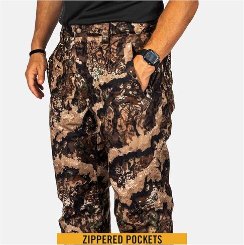 سراويل صيد مموهة للرجال من HOT SHOT، ملابس صيد مموهة مقاومة للماء معزولة طوال اليوم للطقس البارد in Kuwait