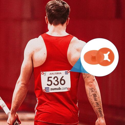 PATIKIL Running Bib Race Clips, 40 Pcs Race Fastener Race Number Buckle Fixing System Marathon Number Buckles Fasteners Holders for Runners Field, Orange Red in Saudi Arabia