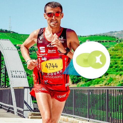 PATIKIL Running Bib Race Clips, 40 Pcs Race Fastener Race Number Buckle Fixing System Marathon Number Buckles Fasteners Holders for Runners Field, Orange Red in Saudi Arabia