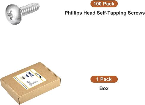 uxcell 50Pcs #8 x 1 Phillips Head Self Tapping Screws, 304 Stainless Steel Flat Head High-Strength Quick Tapping Screws Wood Screw for Wood, Metal, Plastic, Silver in Saudi Arabia