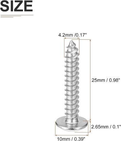 uxcell 50Pcs #8 x 1 Phillips Head Self Tapping Screws, 304 Stainless Steel Flat Head High-Strength Quick Tapping Screws Wood Screw for Wood, Metal, Plastic, Silver in Saudi Arabia