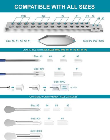 Versatile Lab Tools kit - Home & Labs Supplies with Empty Funnel Tray and Spoon Scoops Spatula Tamper Quickly Maker All Size 000 00 0 1 2 3 4 5 in Kuwait