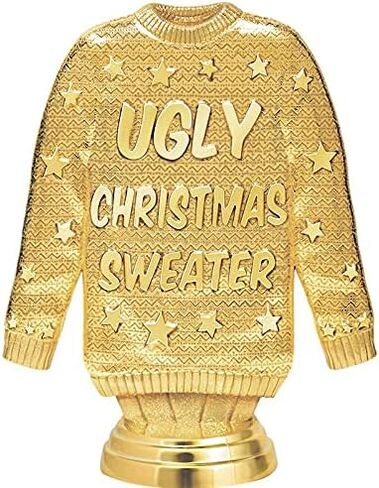 Crown Awards 5 1/2" Custom Ugly Christmas Sweater Trophy, Personalized Ugliest Xmas Sweater Trophy, Prime in Saudi Arabia