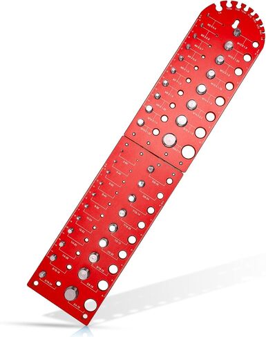 Blue Foldable Thread Gauge - 38 Nut and Bolt Size Finder, 9 Drill Bit Sizes, 18 Standard, 20 Metric Thread Checkers, Screw Size Chart; Wall-Mountable Bolt Measuring and Identification Tool for Repairs in Saudi Arabia