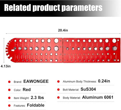 Blue Foldable Thread Gauge - 38 Nut and Bolt Size Finder, 9 Drill Bit Sizes, 18 Standard, 20 Metric Thread Checkers, Screw Size Chart; Wall-Mountable Bolt Measuring and Identification Tool for Repairs in Saudi Arabia