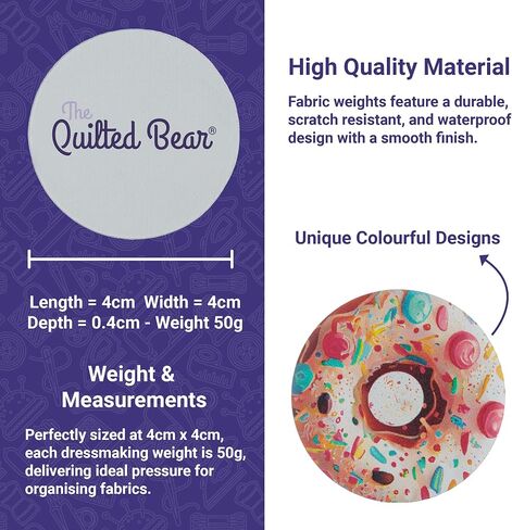 The Quilted Bear Fabric & Paper Pattern Weight Set, Funky Fruit in Saudi Arabia
