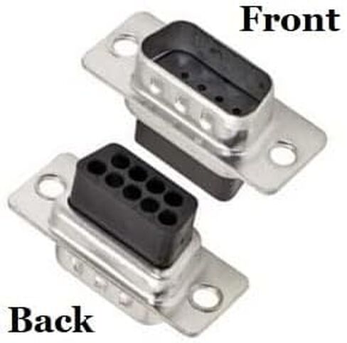 CompuCablePlusUSA.com Best DB9 Female Connector Kit, DB9 Female Crimp Type with Metal Hood + 9 Gold Plated Pro D-Sub Female Pins + Strain Relief Grommet, Most Complete DB9 Connector Kit Set in Kuwait