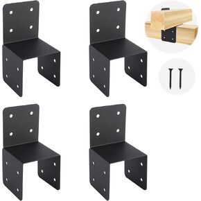4 Pcs Joist Anchor Connector Fit 4"x 4"Post，Roof Tie Header Hanger Joint Post Cap,Truss to Beam Connector Roof Tie Header Hanger for Outdoor House Carport Shed ,Pergola or Light Steel Frame