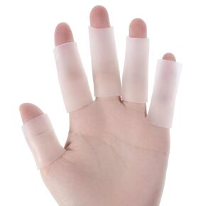 20 PCS Silicone Finger Protectors, Clear Finger Sleeves Cushions and Protects Gel Finger Shields Open Finger Gloves Guard Cover Provide Relief for Cracking Corns Blisters Calluses