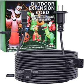 50FT Outdoor Extension Extension Cord for Halloween Christmas Inflatables with Multiple Outlets Green Electrical Cord with Multiple Plugs Outdoor Christmas Blow Up Decorations Light Extension Cords