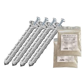 amAK-4 Asphalt Anchor & Grout Kit - Four 1500 lbs. am625 Chemical Anchors (5/8" x 6") with Two EPX2 Anchoring Cement Bags - for Installation of Sheds, Carports, Bike Racks, & More