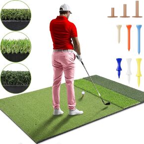 Large Premium 6x4ft Golf Mat | Thick 15mm EVA Base | Tri Turf Design for Hitting, Swinging, Chipping, Driving | Indoor, Outdoor & Simulator Training | Durable Practice Mat with Tees | Great Golf Gift