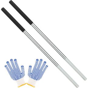 2 Pcs Winding Bars for Garage Door Torsion Spring with Non-Slip Rubber Handle, Zinc Steel Winding Rods Garage Door Hardware for Adjusting or Replacing Garage Door Tension Springs, Black