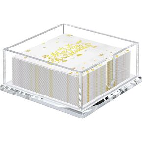 Napkin Holder for Table, Acrylic Guest Towel Holder for Bathroom, Clear Acrylic Napkin Holder Tray for Kitchen, Modern Cocktail Napkin Holder, Rectangle Flat Buffet Napkin Caddy for Home Restaurant