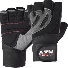AZM Workout Gloves Mens and Women Weight Lifting Gloves with Wrist Support for Gym Training, Full Palm Protection for Fitness, Weightlifting, Exercise, Hanging, Pull ups