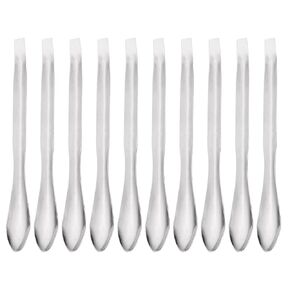 YOKIVE 10 Pcs Lab Spatula Spoon, Stainless Steel Micro Sampling Mixing Measuring Great for Laboratory (125mm/5-Inch)